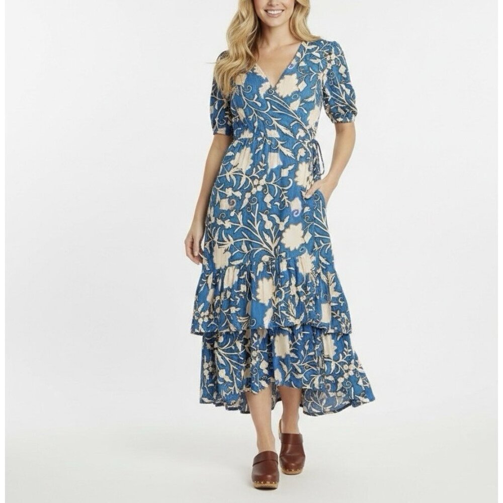 Knox Rose Floral Peasant Dress Medium Midi Coquette‎ Feminine Boho Cottage